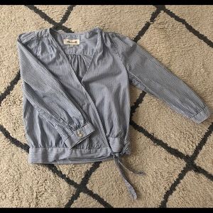 Madewell striped wrap top